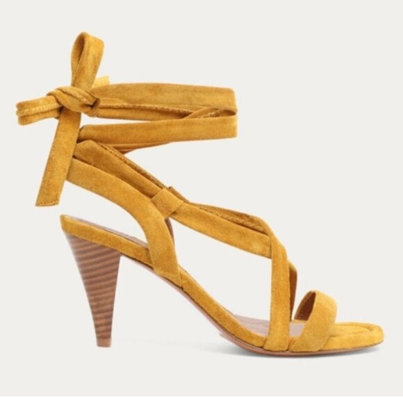 ba&sh Cidney Suede Ankle Tie Sandals - Picture 1 of 12